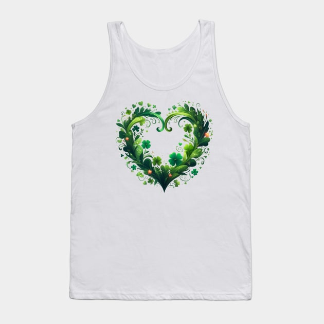 Heart Irish Shamrock St Patrick Day Tank Top by Stylish Dzign